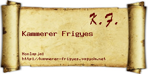Kammerer Frigyes névjegykártya